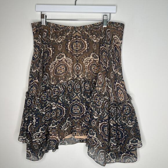 Chloe Printed Silk Chiffon Flounce Mini Skirt Size 40 / Large - Picture 4 of 9